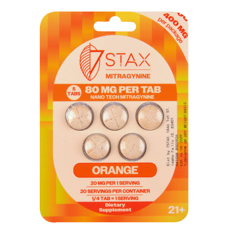 7Stax Nano Tech Mitragynine Tablets, 80mg, 5 count