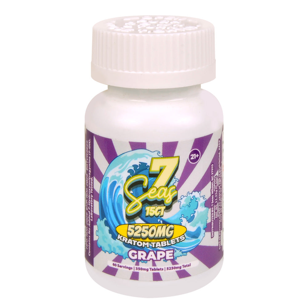 7 Seas Kratom Tablets, 1400mg, 15 count