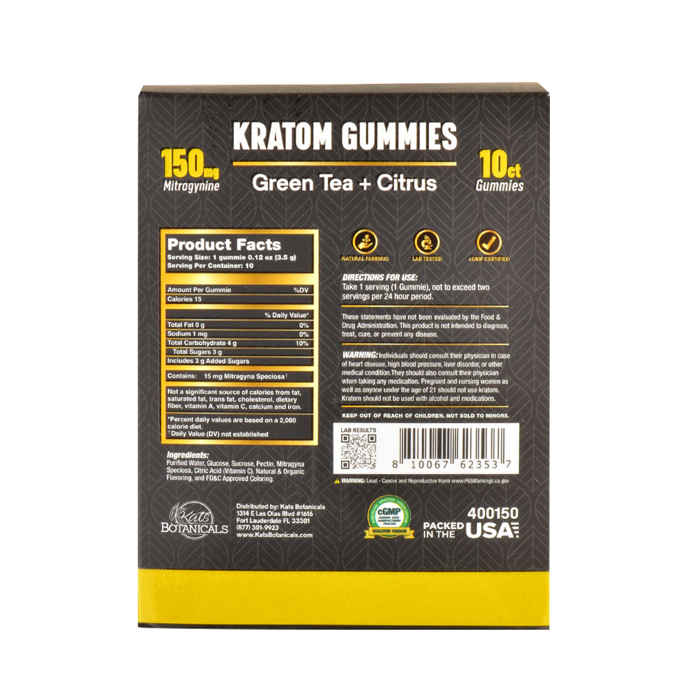 Kats Botanicals Kratom Gummies, 10ct